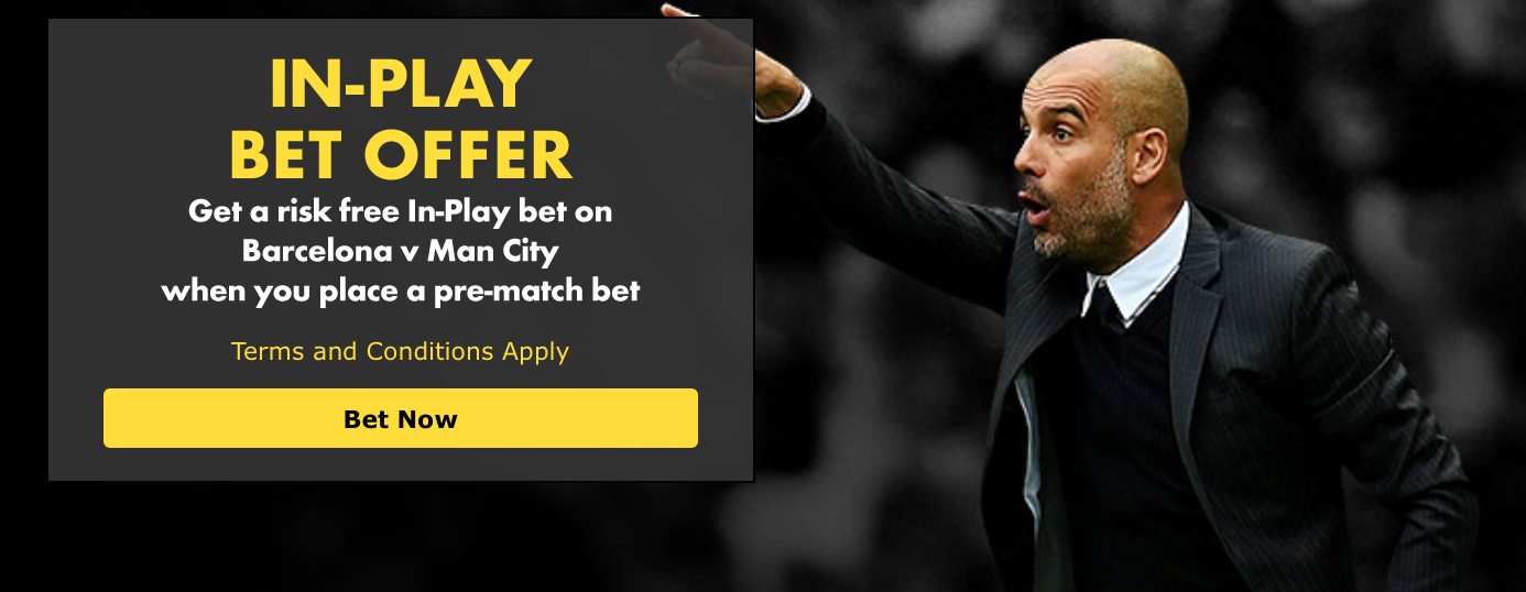 Barcelona vs Man City Bet365 In-Play offer